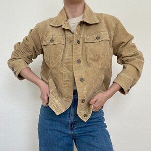 Vintage Columbia Blues Sportswear Cotton Corduroy Trucker Jacket Tan Brown Large